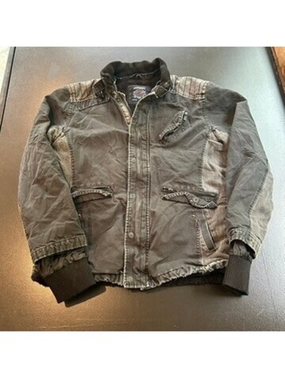 Vintage y2k designer Ross Wilson gray distressed jacket